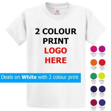 White t shirts 2 colour printed Deal 2