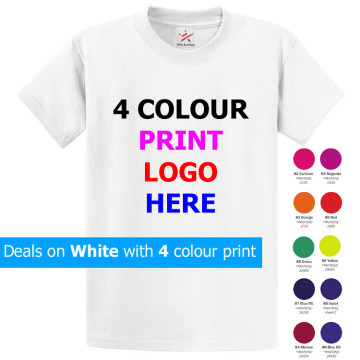 White t shirts 4 colour printed Deal 4