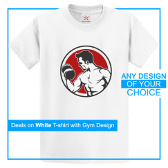 Personalised White Tee With Your Own Gym & Fitness Artwork
