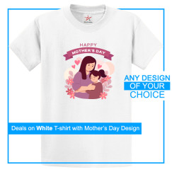Personalised White Tee With Your Own Mother's Day Artwork T-Shirt