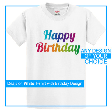 Personalised Birthday T-Shirt With Your Own Artwork Print On Front - White T-Shirt