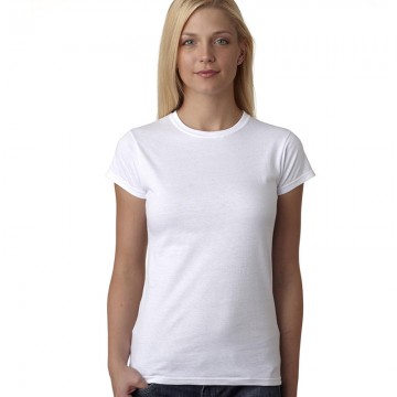 Women Fruit Of The Loom Fitted White T-Shirt