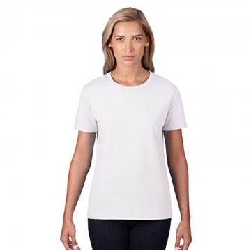 Women Gildan Lady Premium Cotton White T-Shirt