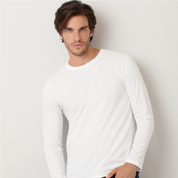 gildan long sleeve white t shirt