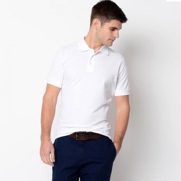 Mens White AWD 100% Polyester Cool Polo Shirt