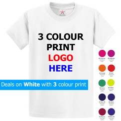 White t shirts 3 colour printed Deal 3